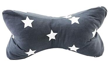 Подушка для читання Biona Celtic Bone/Кістка для читання, велика, 45x25 см Oeko-TEX (бавовна, сірі зірки, зі вставкою)