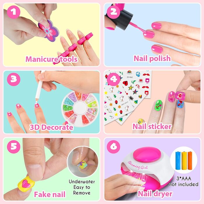 Студія нігтів LemonDream, подарунки для дівчаток 7-12 років, лак для нігтів, дитячі іграшки, подарунки, макіяж, на день народження, Різдво, Хелловін, вечірку