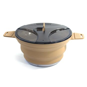 Тонкі рюкзачні миски для приготування їжі, складні, міцний, стійкий до іржі силікон для туристів та туристів, складний рюкзачний контейнер, хакі, 2