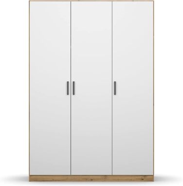 Універсальна шафа Rauch Furniture з розсувними дверима, білий/дуб ремісничий, 3-дверна, вкл. 8 полиць, ШxВxГ 47x39x41 см