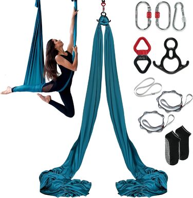 Гамак для аеро-йоги VEVOR Aerial Yoga Hammock, унісекс, для дорослих (Зелений), 8,22 x 2,8 м
