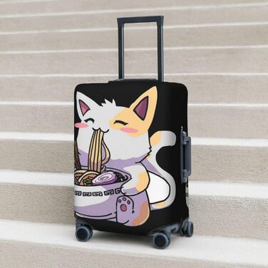 Чохол для валізи ZORIN, аніме-стиль Котик їсть рамен, захисний, водостійкий, для валіз розміром 45.7 - 81.3 см (XL)