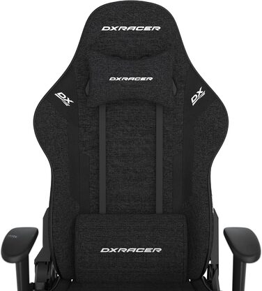 Ігрове/офісне/пильне крісло DXRacer Prince L PF132 з функцією гойдання, поворотне крісло з регульованою висотою, ергономічне крісло керівника, чорне, DXRacer PRINCE / тканина