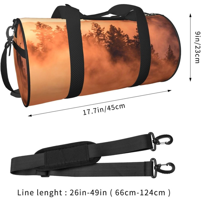 Спортивна сумка для подорожей Захід Сонця, чорна, універсальний розмір