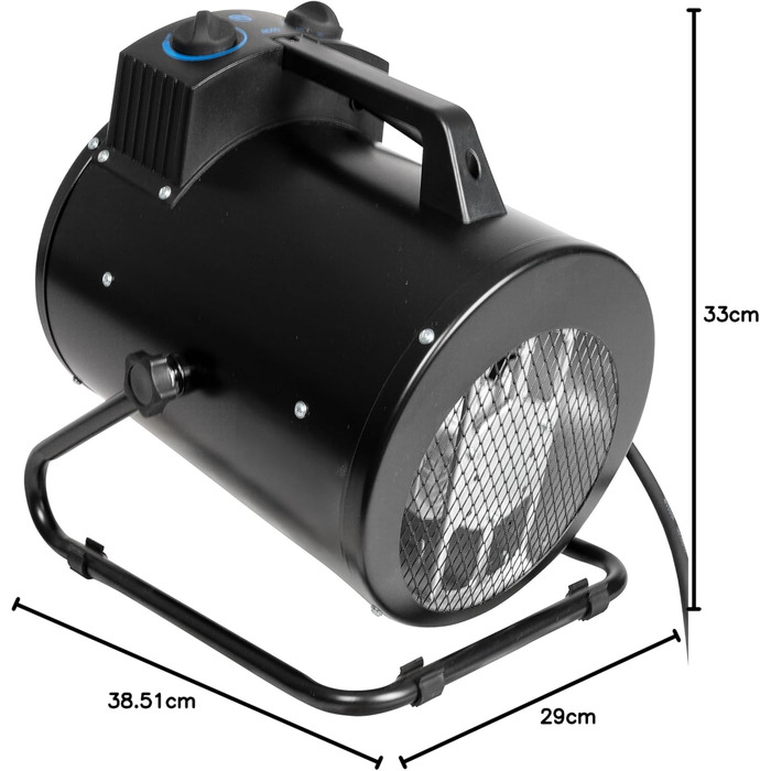 Електричний обігрівач, GEH 5000 R, висока напруга 5000 Вт / 400 В, термостат та захист від перегріву, 85131, синій
