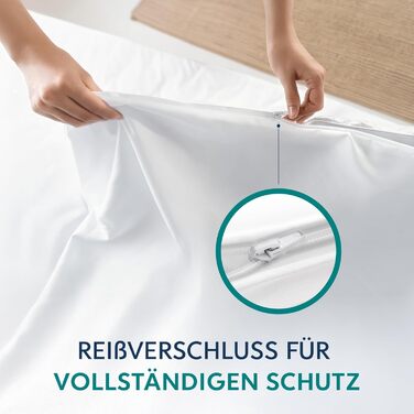 Підковдра із захистом від пилових кліщів 135x200 см - Обгортка для постільної білизни від алергії - Захист від пилових кліщів - Підковдра проти кліщів із блискавкою - Гіпоалергенна підковдра 135 x 200 см