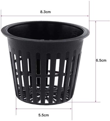 Кошик для рослин, 10 шт. Heavy Duty Mesh Pot Net Cup Basket Hydroponic Plant Grow for Hydroponics (чорний)