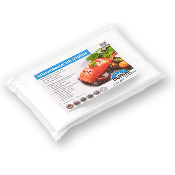 Вакуумні пакети BOTTINI 100 шт. 25х30 см Пакети з фольги PREMIUM, для кожного ущільнювача фольги та вакуумного пакувальника, вакуумування Зроблено в Німеччині