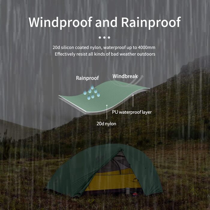 Намет Naturehike Star-River, двомісний намет на 2 особи, надлегкий намет, для походів, водонепроникний, для пішого туризму, кемпінговий намет, оливково-зелений