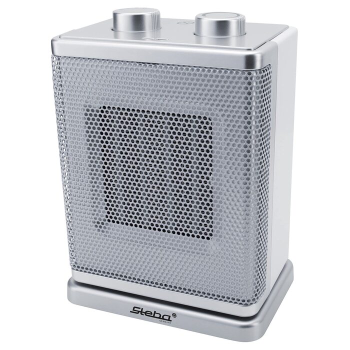 Керамічний вентилятор-обігрівач 30 м Біло-сріблястий 1800 Вт Вентилятор-обігрівач Керамічні нагрівальні елементи, 4