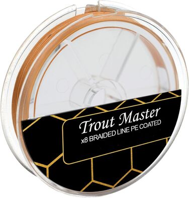 Волосінь Trout Master Fine Gold X8 PE 0.08мм 6.8кг - 120м, волосінь плетена, волосінь для лову форелі