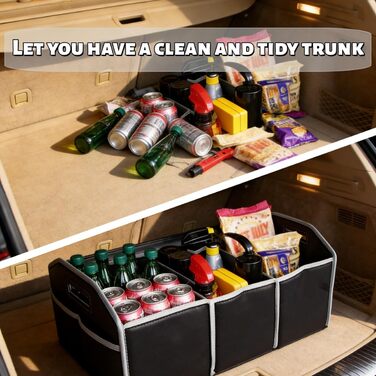 Універсальний регульований подвійний органайзер для багажника з 3 відділеннями, великої місткості, складаний контейнер для зберігання речей в авто, портативні водонепроникні сумки