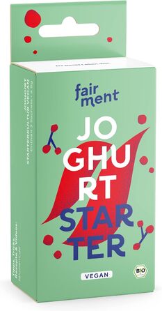 Для виробництва веганського йогурту - Make Yoghurt Yourself - містить 3 пакетики йогуртової закваски для виробництва до 30 шт. 1 літра кокосового йогурту, соєвого йогурту