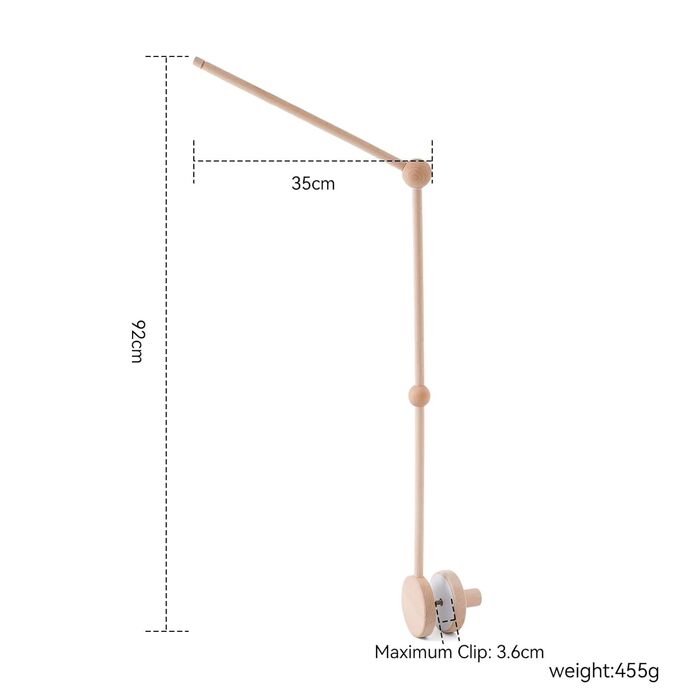 Обіцянка Baby Baby Mobile Дерев'яне дитяче ліжко, мобільний пеленальний столик Манеж своїми руками Поворотний мобільний тримач Стійка для підвіски Музична шкатулка Духові дзвіночки Bedbell Baby Mobile Holder Arm (оновлений тримач великого розміру)