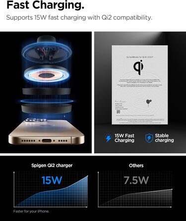 Автомобільне кріплення Spigen OneTap Pro 4 Qi2 15W MagSafe з функцією зарядки, сертифіковане Qi2, зарядний пристрій для вентиляцій