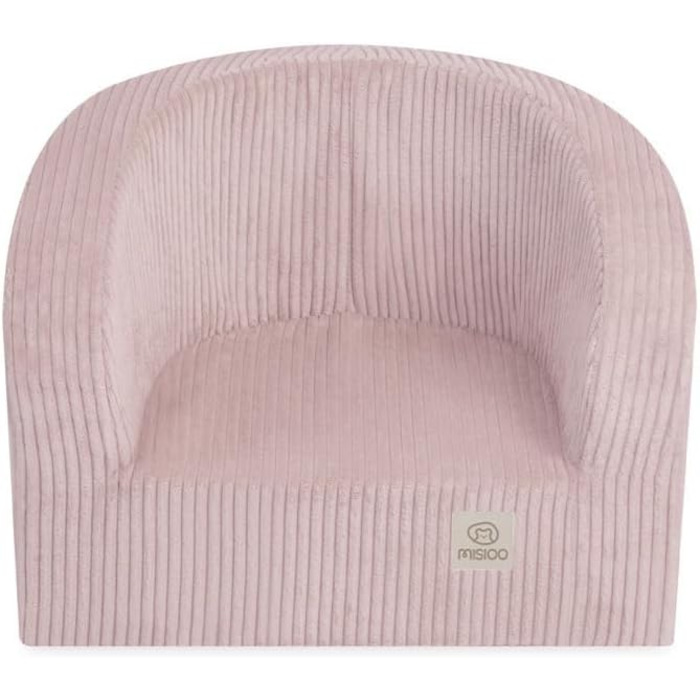 Дитяче крісло MISIOO від 1 року - Преміальне дитяче крісло, стійке та м&39яке, з ергономічною м&39якою підкладкою, 40x53x36 см - Дитяче крісло від 1 року, рожевий вельвет