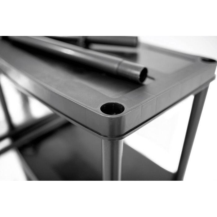 Пластиковий стелаж - з 5 полицями - висота 180 см, ширина 74 см - виготовлений з міцного пластику - для підвалу, гаража, комори, саду - до 50 кг/полиця - вставний стелаж - Чорний 180x74x40 см