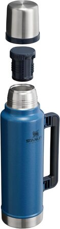 Термос Stanley Classic Legendary 1.4 л - Зберігає напої гарячими або холодними протягом 40 годин - Термос з нержавіючої сталі - Без BPA - Можна мити в посудомийній машині - Hammertone Lake 1420 мл Hammertone Lake