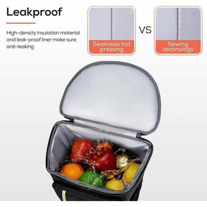 Рюкзак-холодильник TOURIT, легкий рюкзак, 28 л з відкривачкою для пляшок, вміщує 30 банок, чорний