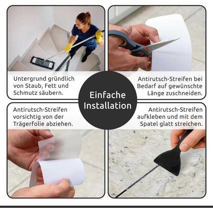 Елементні протиковзкі килимки для сходів, прозорі, для дерева, плитки, каменю та інших гладких підлог, захист від ковзання для сходів, самоклеючі, 60x10 см, 16-