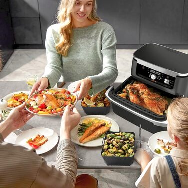 Аксесуари для силіконової форми для фритюрниці viriech для Ninja AF500, 3 шт. и аксесуарів для аерофритюрниці Багаторазові двозонні аксесуари для фритюрниці Ninja 500 Airfryer