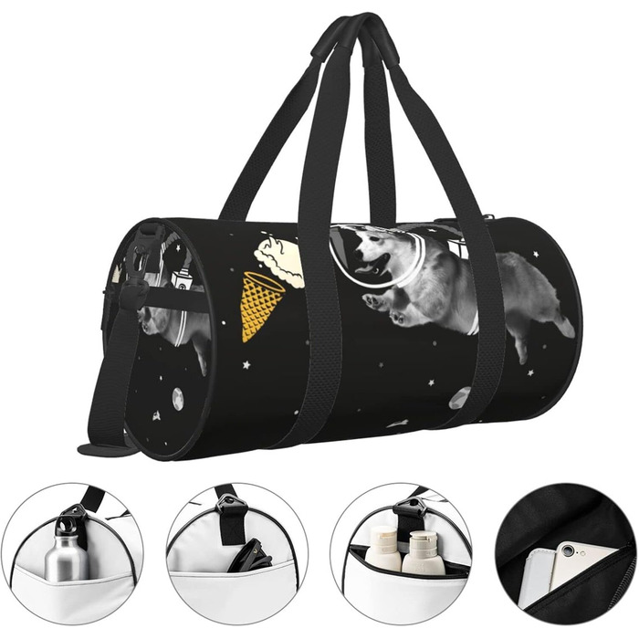 Дорожня сумка Космічний пес - спортивна сумка для чоловіків та жінок, велика сумка для подорожей та спорту