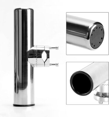 Тримачі для вудок FreeTec з нержавіючої сталі, 2 шт., тримачі для вудок для рейок 22-25 мм для човнів