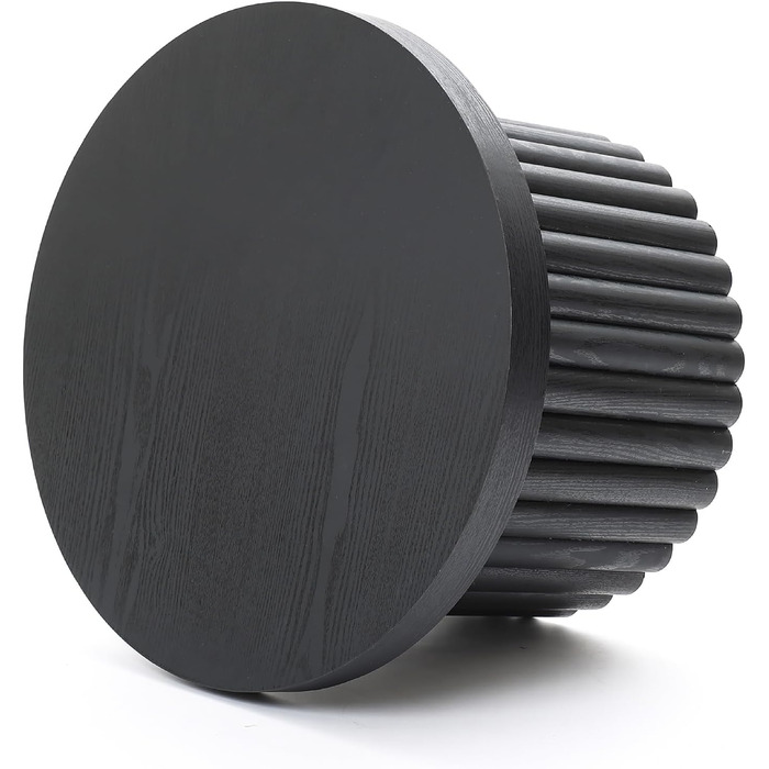 Круглий журнальний столик, сучасний дерев&39яний стіл для вітальні, журнальний столик для вітальні (чорний, Ø60 см x В40 см) Чорний Ø60 см x В40 см