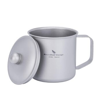 Мл титанова кемпінгова кружка з кришкою, легка дорожня чашка для кави та чаю, портативна, міцна, одношарова кружка для пиття для походів, походів з рюкзаком, пікніків, приготування їжі на свіжому повітрі Ti3023D, 360