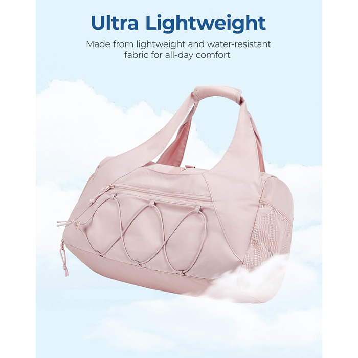 Жіноча спортивна сумка BAGSMART, легка дорожня сумка з відділенням для взуття, сумка для вихідних з відділенням для вологих речей, сумка для тренувань/йоги, колір верблюжий