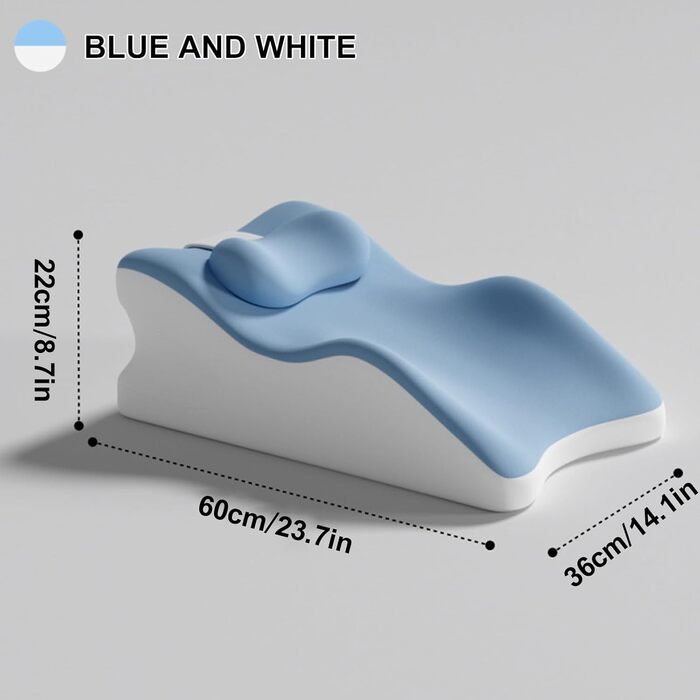 Контурна подушка з піни з ефектом пам&39яті - подушка для підтримки шийного відділу хребта для полегшення болю в шиї, ортопедична ергономічна подушка для сну на боці, м&39який охолоджувальний чохол