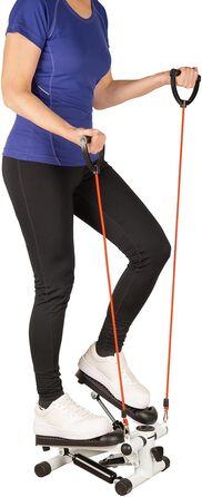 Фітнес-степер PEARL Sports Міні-степер з комп&39ютером, дисплеєм, стрічками опору, макс. 100 кг (фітнес-тренажер, домашній тренажер, що не залежить від погодних умов, мотузка)