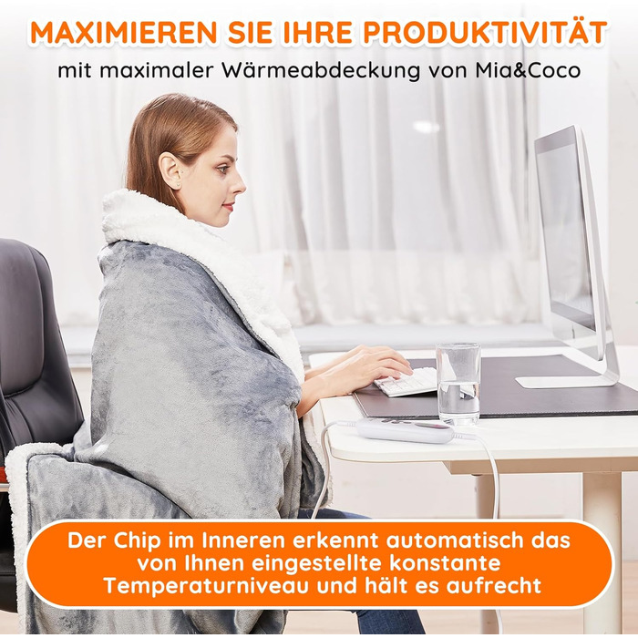 Електрична ковдра з автоматичним вимкненням, 130x180 см, 10 налаштувань температури, таймер автоматичного вимкнення 1-9 годин, захист від перегріву, електрична ковдра з підігрівом, грілка для ліжка, ETL для дому та офісу, швидкий нагрів, фланель, можна пр