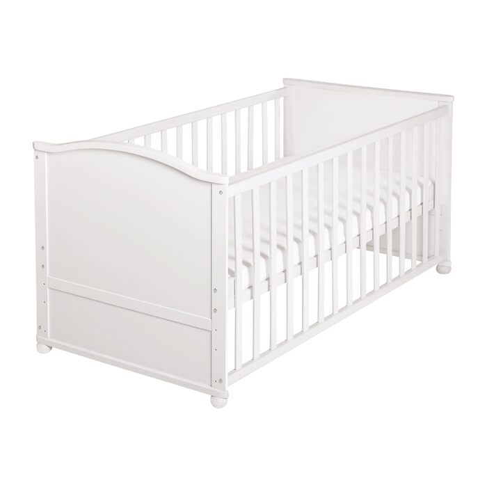 Дитяче ліжко roba 70x140 см Woodland Buddies Дитяче ліжко-трансформер з аксесуарами Вкл. матрац, балдахін та комплект постільної білизни 100x135 см Білий/Зелений Для немовлят та малюків Білий / Woodland Buddies