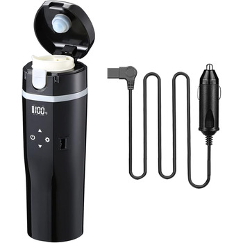 Дорожній електричний чайник 24В/12В для автомобіля/вантажівки, нагрівальна кружка 480 мл з кришкою, що захищає від проливання, гер