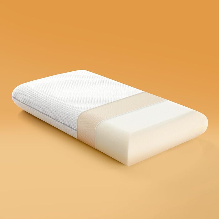 Подушка Sonive з піни з ефектом пам&39яті 70x36x10 см, подушка з бамбуковим волокном наволочка з поліестеру, подушка для шиї для полегшення болю в шиї, знімна подушка для сну, біла 70*36*10 см