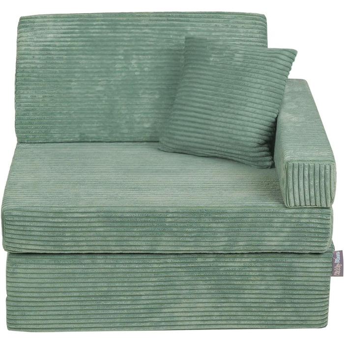 Дитяче крісло-реклайнер KiddyMoon з поролоновою подушкою, дитяче крісло, дитяче крісло для дитячої кімнати, розкладний матрац, матрац, крісло-реклайнер, затишне крісло, зелений дитячий диван з подушкою