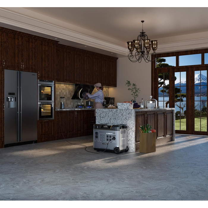 Сонячний генератор OUKITEL P5000 Pro із сонячною панеллю 500 Вт, електростанцією 5120 Втгод із 5 розетками змінного струму по 4000 Вт (пікова потужність 8000 Вт), швидкою зарядкою 1800 Вт, домашнім аварійним джерелом живлення, резервним акумулятором P5000