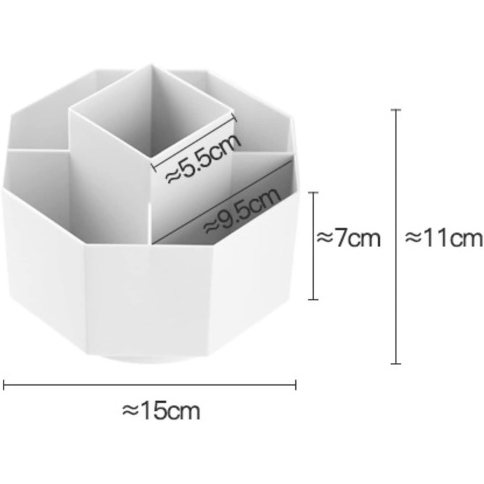 Органайзер для макіяжу OUYUE Відро для зберігання пензлика для макіяжу, настільний органайзер для макіяжу, багатофункціональний органайзер для зберігання косметики 15*11см білий