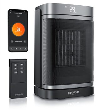 Обігрівач з WiFi вентилятором - Дистанційне керування - Лауреат нагород - Енергозберігаючий, тихий еко-режим - Керування через WiFi через застосунок - Коливання - Блокування від дітей - Таймер - Підходить для ванної кімнати, вітальні, офісу, дитячої кімна