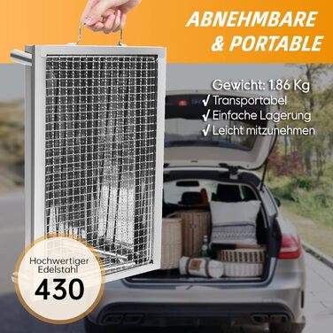 Гриль для пікніка з нержавіючої сталі вугільний гриль невеликий гриль портативний кемпінговий гриль знімний гриль-барбекю для вечі