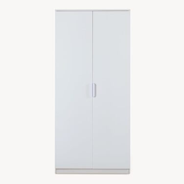 Шафа Eiselfing, 2-дверна шафа, 176 x 80 x 52 см, Шафа для спальні, 1 вішалка для одягу, 1 відділення, Білий, 176 x 80 x 52 см - 1 відділення