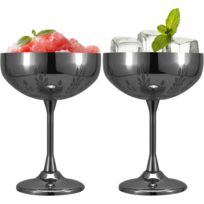 Пшеничний візерунок колосся з нержавіючої сталі чаша для шампанського 280 мл, чаші для шампанського з нержавіючої сталі, келихи дл