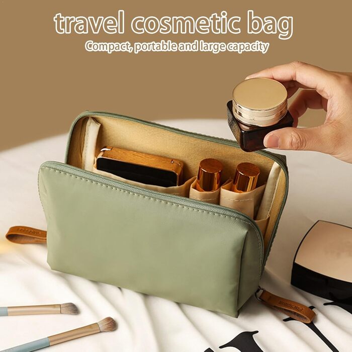 Організатор для косметички, Косметичка з відділеннями, Косметичка для пензликів для макіяжу, Водонепроникна, компактна дорожня кос