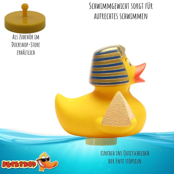Єгипет I Squeaking Duck - L 7,5 см I Включає брелок у вигляді гумової качечки I Подарунок для любителів Єгипту I Подарунок для ман