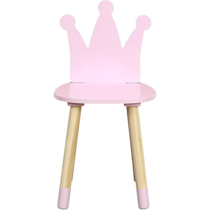 Стілець Home Deco Kids HD6922, дизайн Корона, рожевий, для дітей, дитяча кімната, меблі, декор, дерево, сосна, 28 x 27 x 54 см