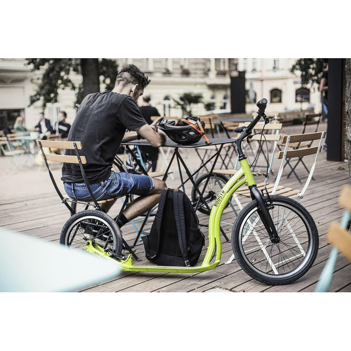 Самокат Yedoo Rodstr з педалями - до 150 кг, самокат з пневматичними шинами 20/16 - самокат для дорослих з алюмінієвого сплаву з р