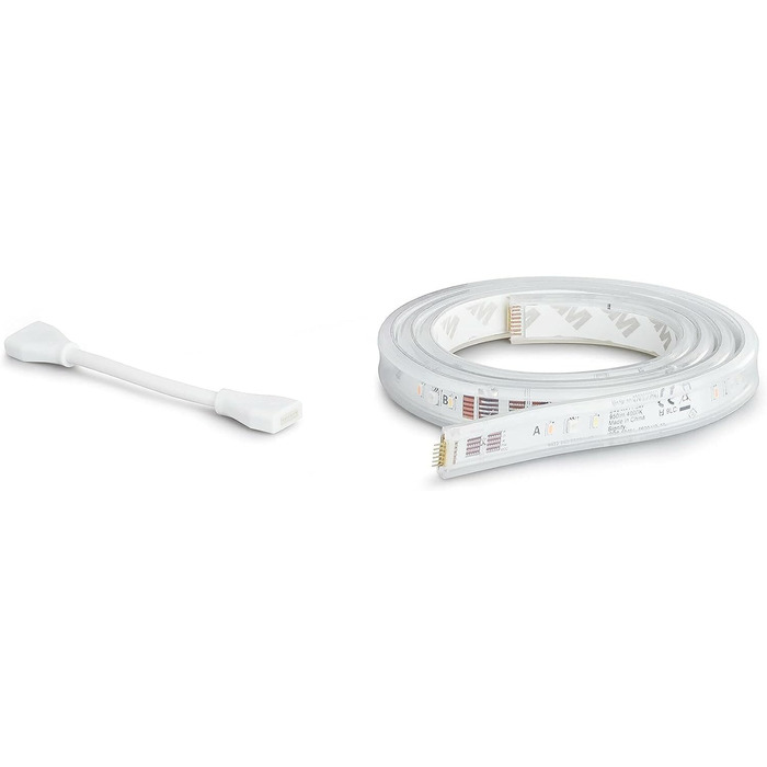 Подовжувач Philips Hue White & Color Ambiance Lightstrip Plus (1 м), світлодіодна стрічка з регулюванням яскравості для системи освітлення Hue з 16 мільйонами кольорів, інтелектуальне керування освітленням за допомогою голосу або програми