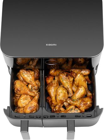 Аерофритюрниця Xiaomi Dual Zone 10л (3,5л 6,5л), 230C, функція SYNC, 9 режимів, 2700Вт, сенсорне керування, чорна