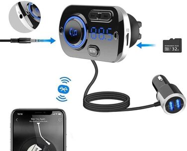 Передавач REVENTO Bluetooth, швидкий зарядний пристрій QC 3.0 у режимі гучного зв'язку